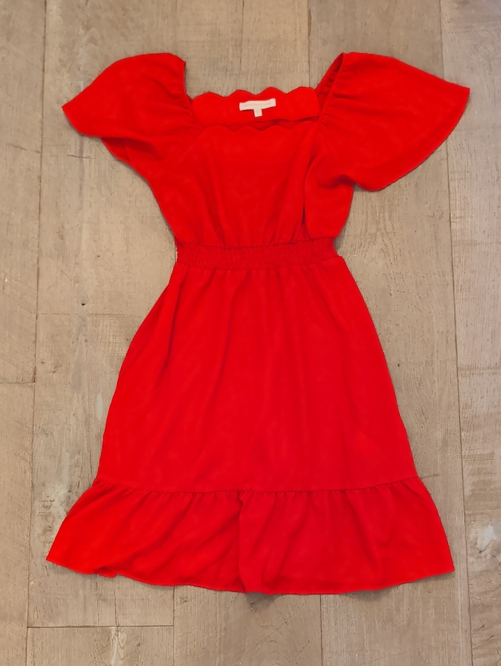 Monteau Red Ruffle-Sleeve Sundress